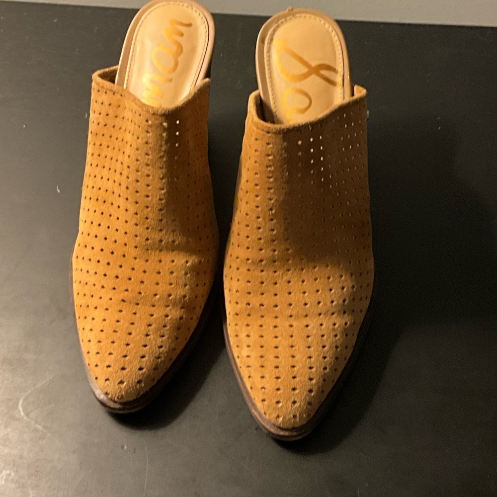 Sam Edelman Mustard Perforated Mules